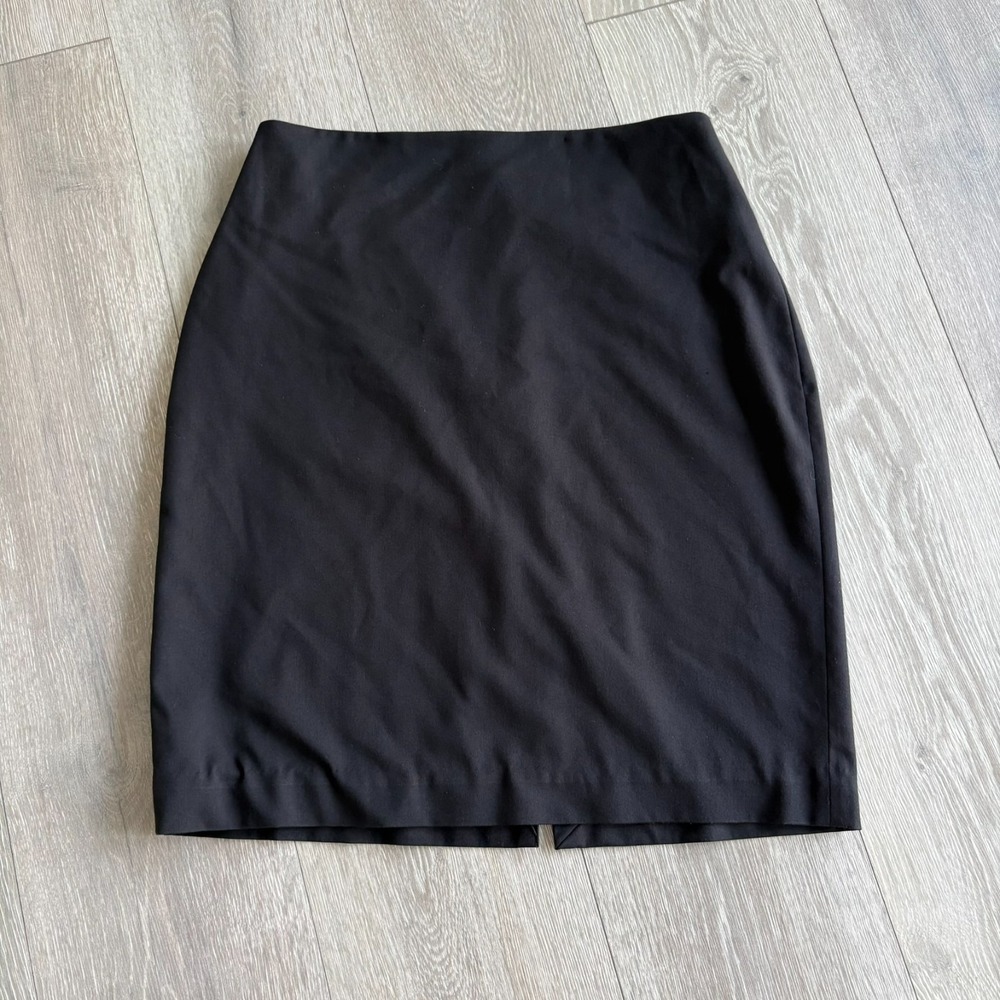 White House Black Market‎ Womens Black Modern Professional Pencil Skirt Size 8